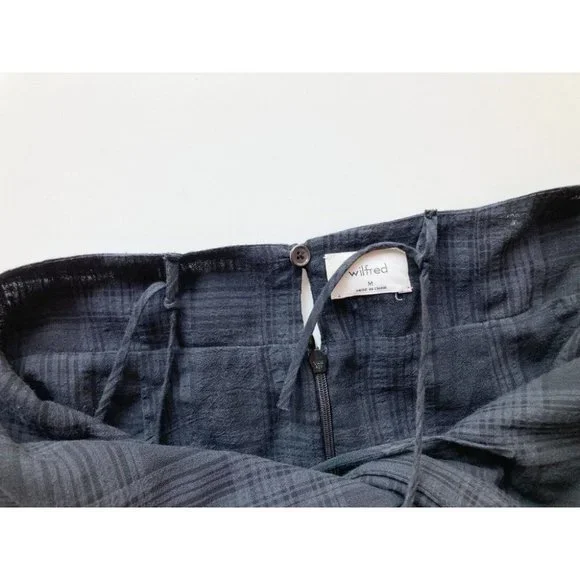 Aritzia WILFRED Pursuit Black Plaid Gauze V-Neck Twist Camisole Tank Top, Size M - Picture 9 of 16